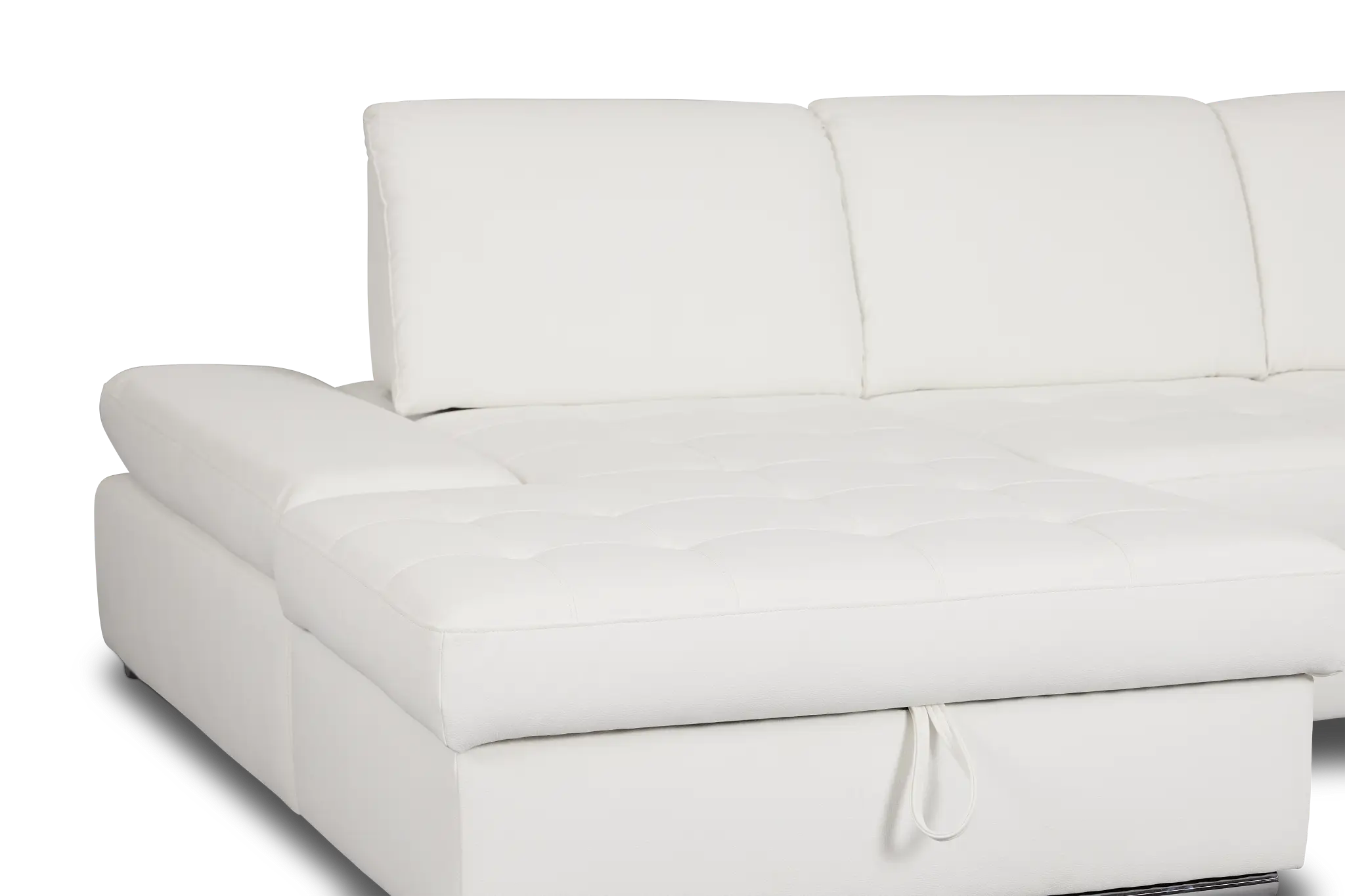 Eden White Micro Left Chaise Sleeper Sectional Eden White Micro Left Chaise Sleeper Sectional