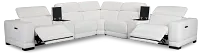 Lombardy White Micro Large Dual Power Reclining Two-arm Sectional