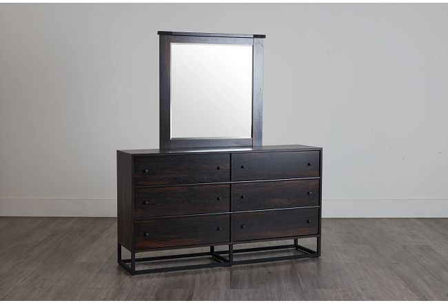 Logan Dark Tone Dresser & Mirror