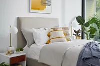 Lucy Taupe Uph Platform Bed