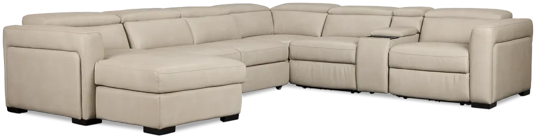 Melody Light Gray Storage Medium Left Dual Power Chaise Sleeper Sectional