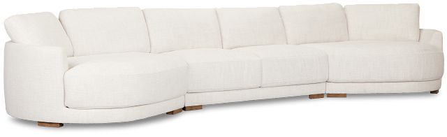 Maeve Light Beige Fabric Dual Cuddler Sectional