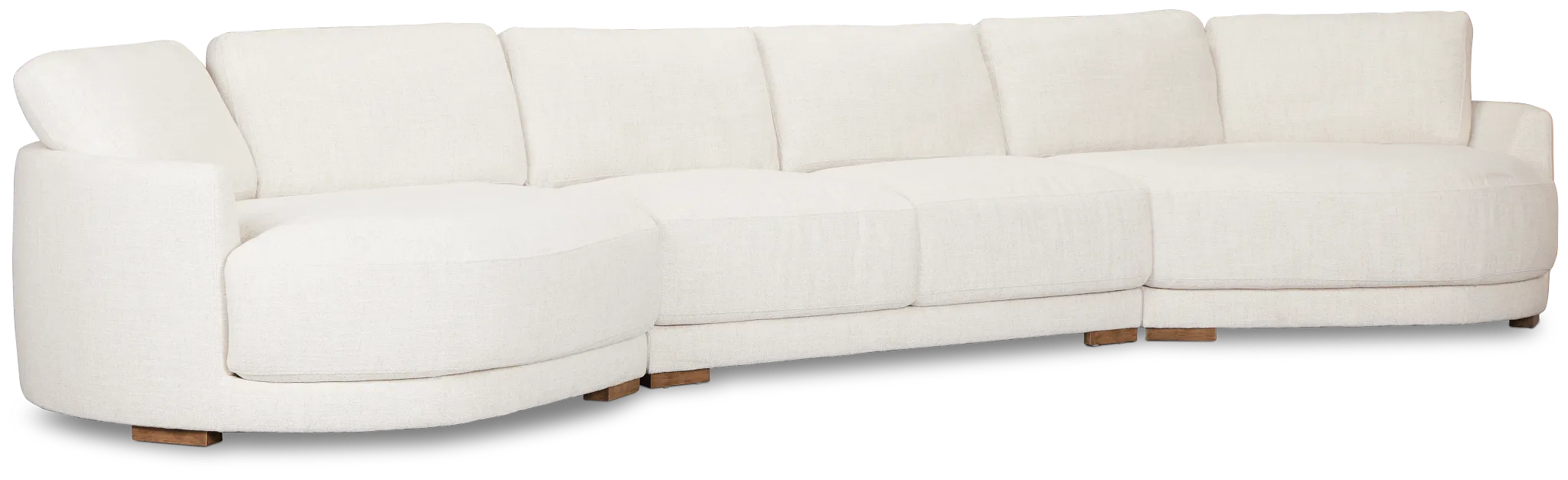 Maeve Light Beige Fabric Dual Cuddler Sectional