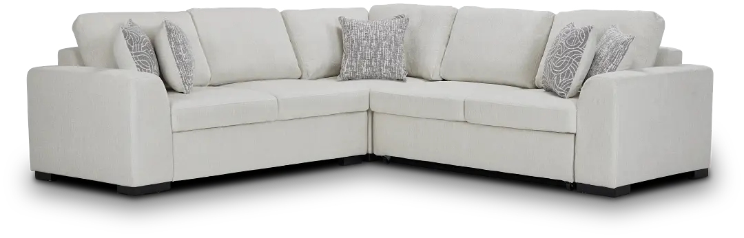 Blakely White Fabric Medium 2-arm Right Facing Sleeper Sectional Blakely White Fabric Medium 2-arm Right Facing Sleeper Sectional