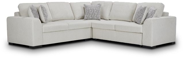 Blakely White Fabric Medium 2-arm Right Facing Sleeper Sectional
