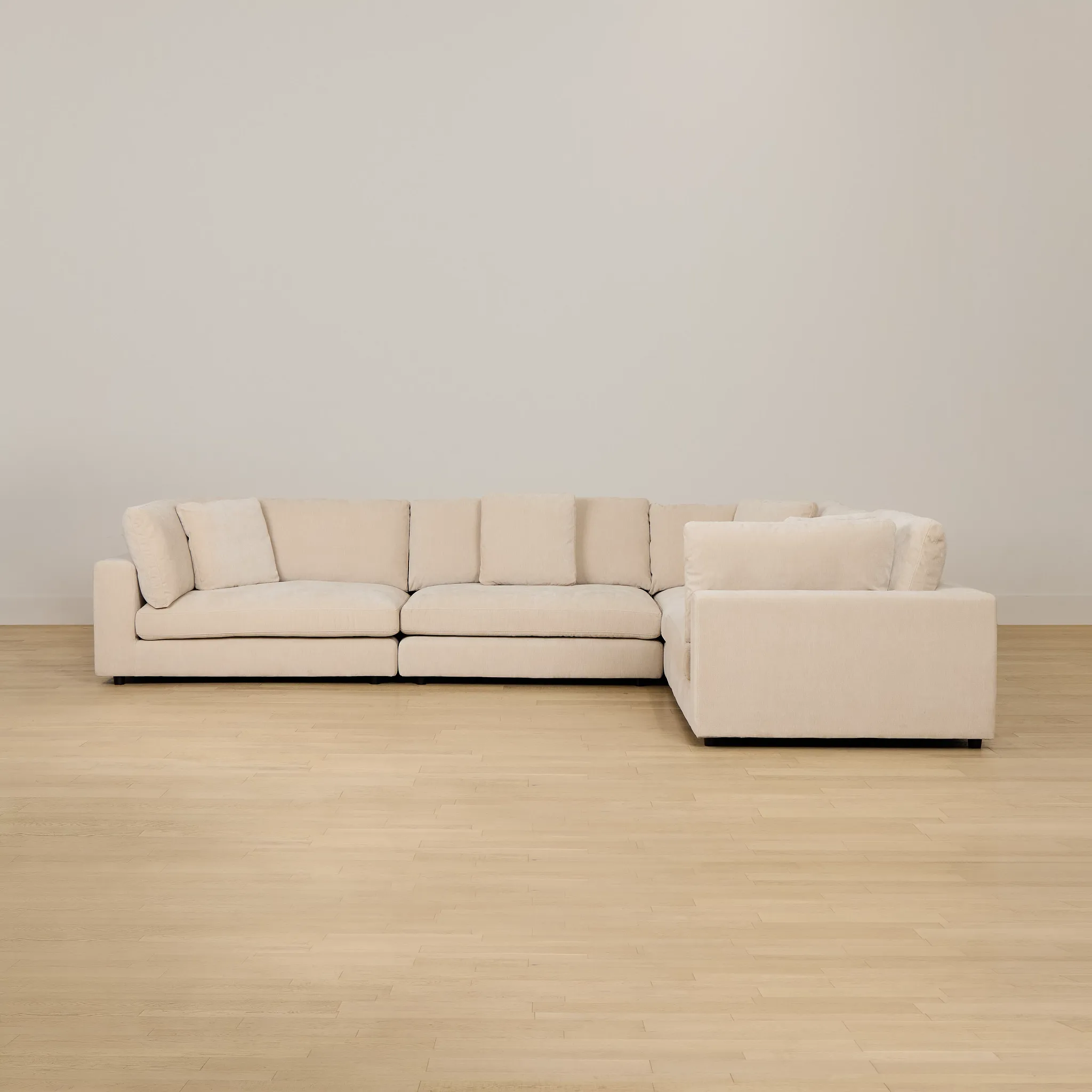 Lounge Light Beige Fabric 2-arm Left Facing Sectional