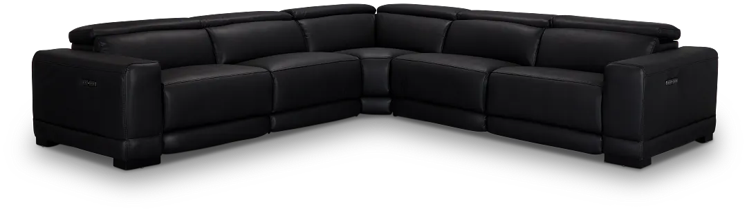 Lombardy Black Micro Small Two-arm Power Reclining Sectional