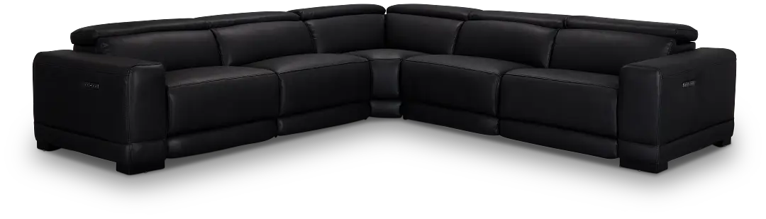 Lombardy Black Micro Small Two-arm Power Reclining Sectional Lombardy Black Micro Small Two-arm Power Reclining Sectional