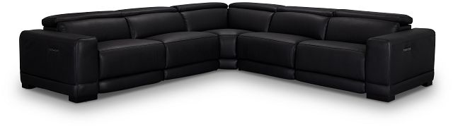 Lombardy Black Micro Small Two-arm Power Reclining Sectional