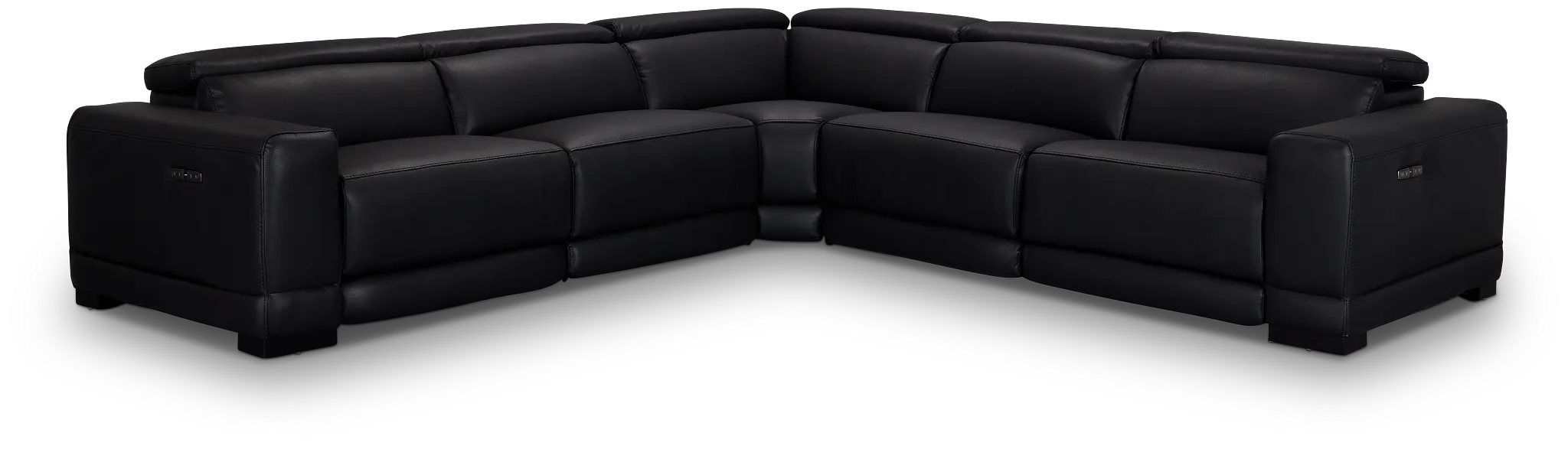 Lombardy Black Micro Small Two-arm Power Reclining Sectional