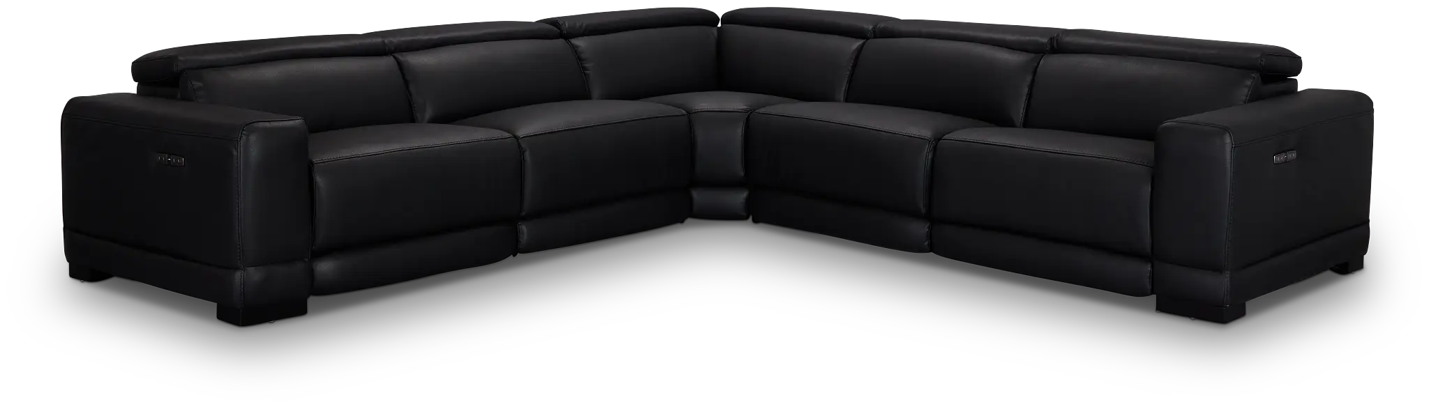 Lombardy Black Micro Small Two-arm Power Reclining Sectional Lombardy Black Micro Small Two-arm Power Reclining Sectional
