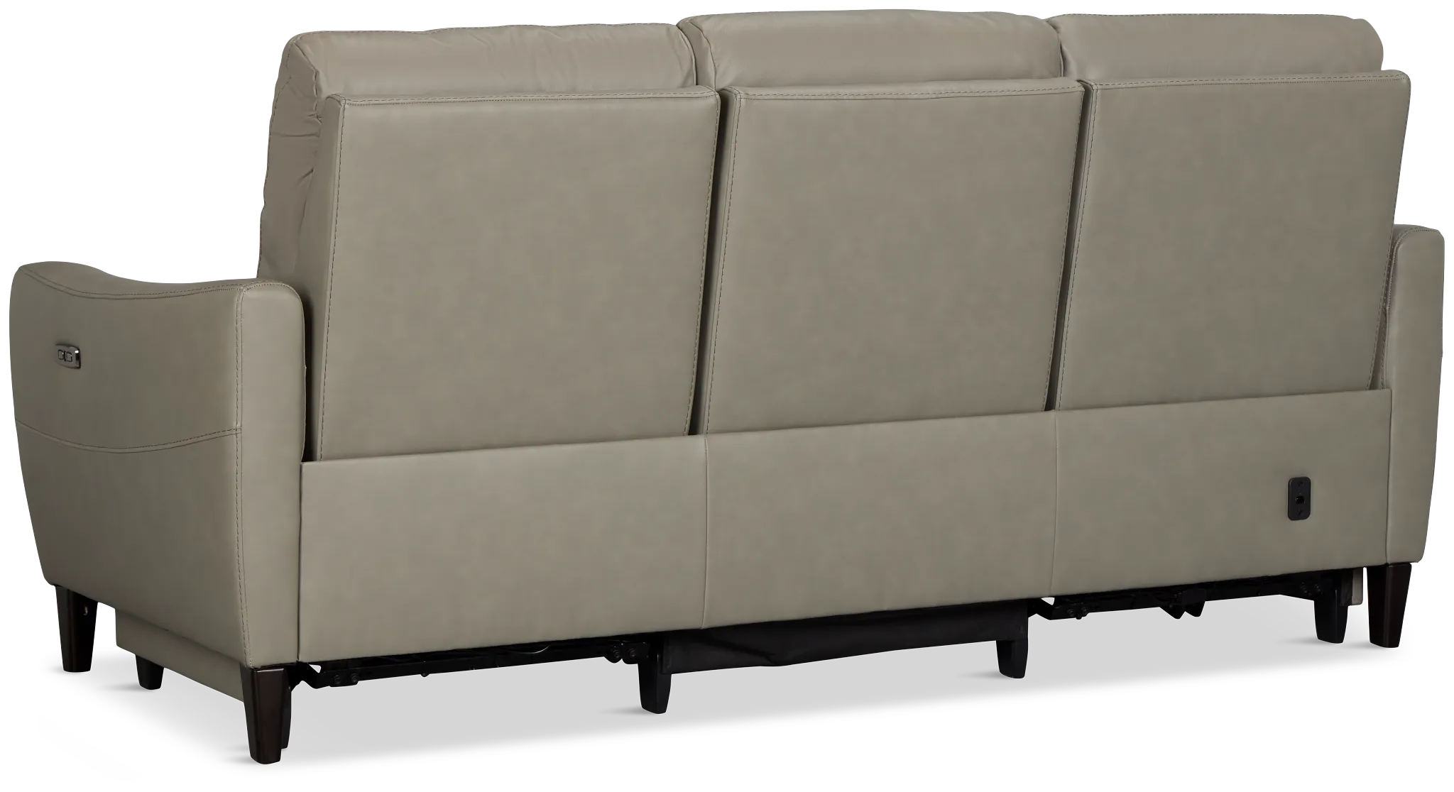 Keaton Gray Lthr/vinyl Power Reclining Sofa W/ Power Headrest