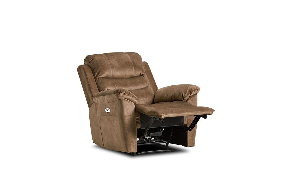 Joey Dark Taupe Micro Power Recliner