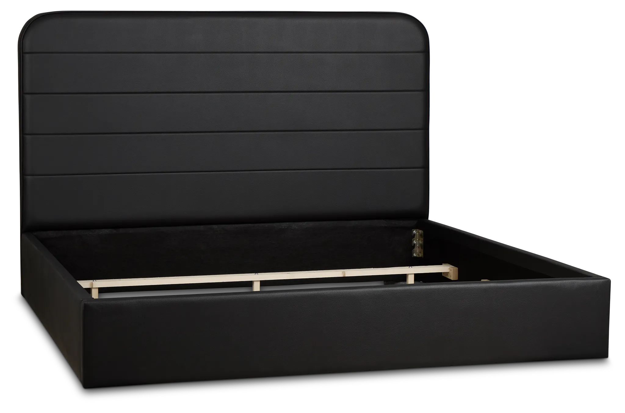 Doral Black Curved Upholstered Platform Bed