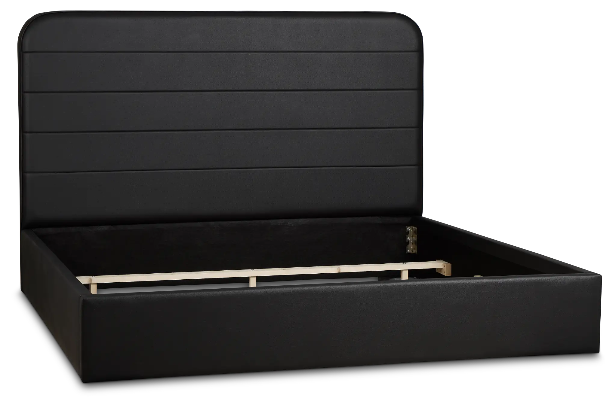 Doral Black Curved Upholstered Platform Bed Doral Black Curved Upholstered Platform Bed