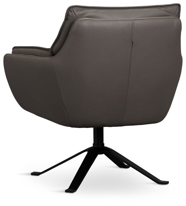 Farley Dark Gray Micro Swivel Accent Chair