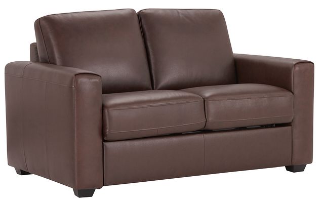 Lane Medium Brown Lthr/vinyl Memory Foam Sleeper