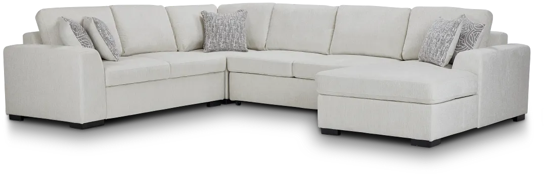 Blakely White Fabric Large Left Chaise Storage Sleeper Sectional