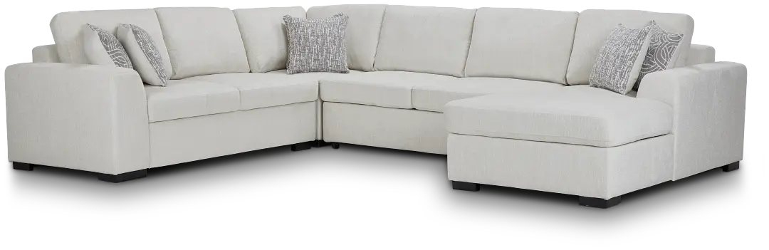 Blakely White Fabric Large Left Chaise Storage Sleeper Sectional Blakely White Fabric Large Left Chaise Storage Sleeper Sectional