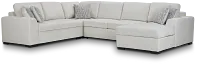 Blakely White Fabric Large Left Chaise Storage Sleeper Sectional
