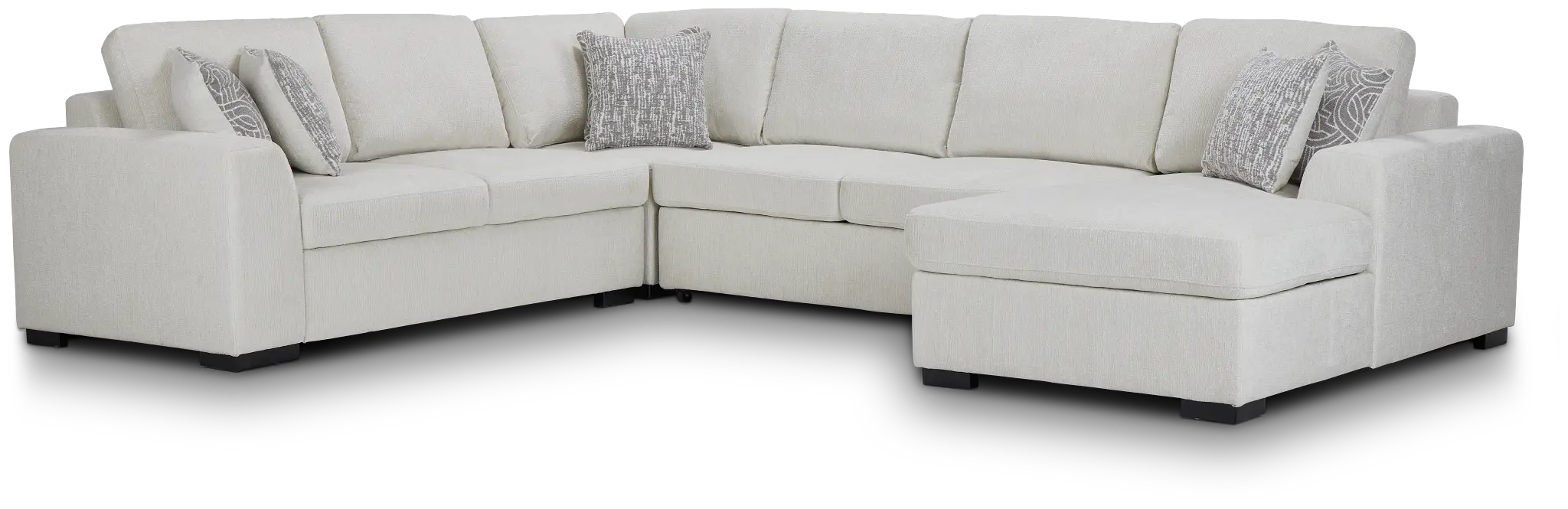 Blakely White Fabric Right Chaise Storage Sectional Blakely White Fabric Right Chaise Storage Sectional