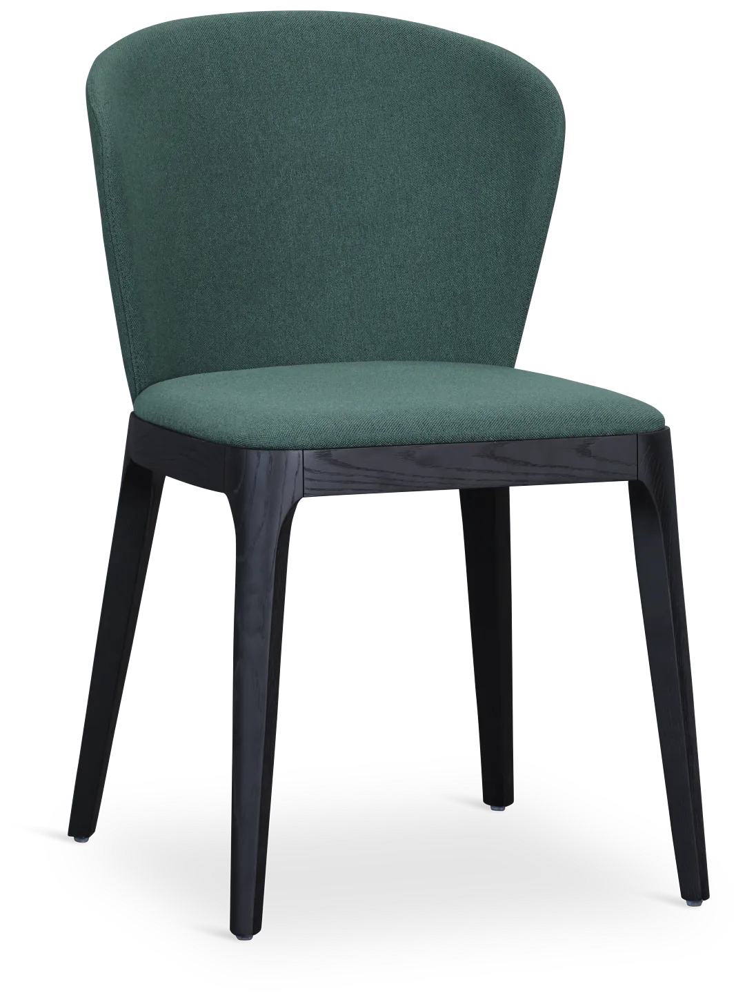 Nomad Dark Green Upholstered Side Chair W/ Black Legs