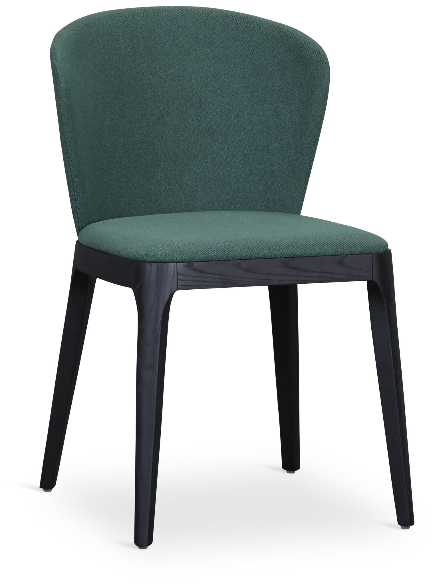 Nomad Dark Green Upholstered Side Chair W/ Black Legs