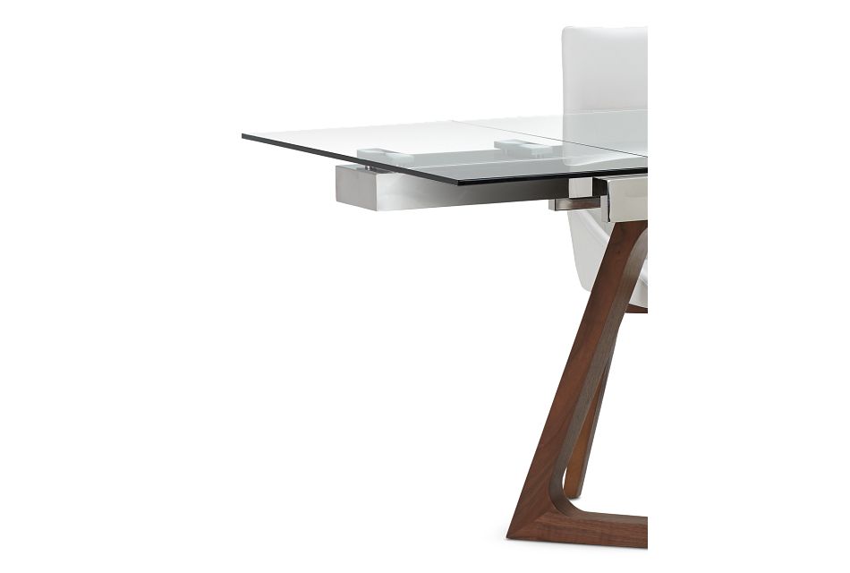 Fresno Glass White Rectangular Table & 4 Upholstered Chairs