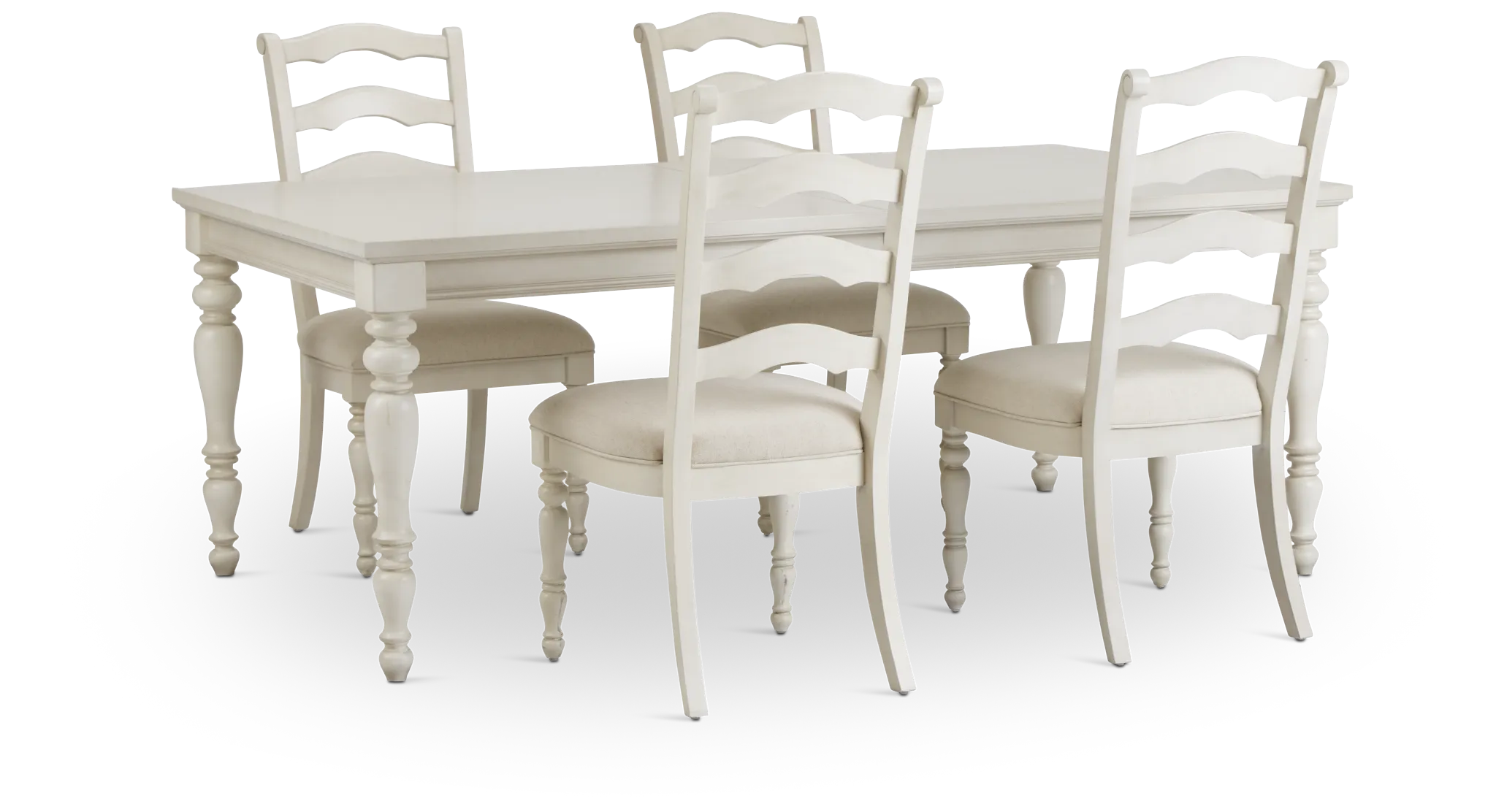 Savannah Ivory Rect Table & 4 Chairs