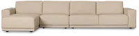 Kellan Ivory Leather Small Left Chaise Sectional
