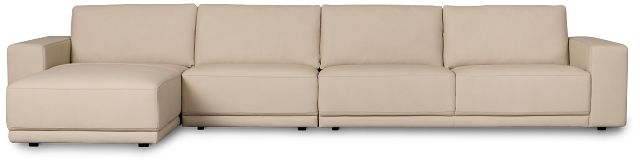 Kellan Ivory Leather Small Left Chaise Sectional