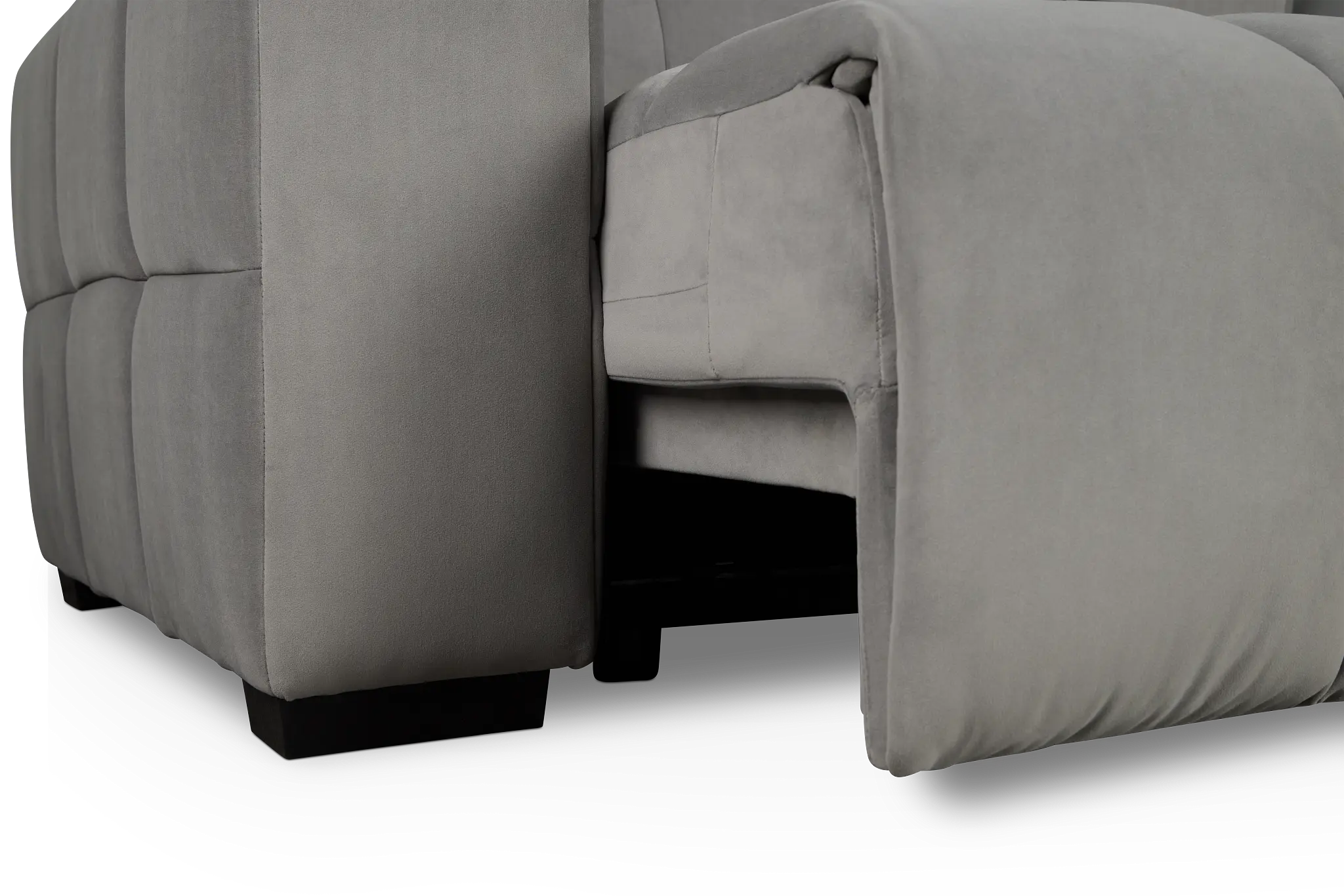 Gemma Light Gray Velvet Large Dual Power Left Chaise Sectional Gemma Light Gray Velvet Large Dual Power Left Chaise Sectional