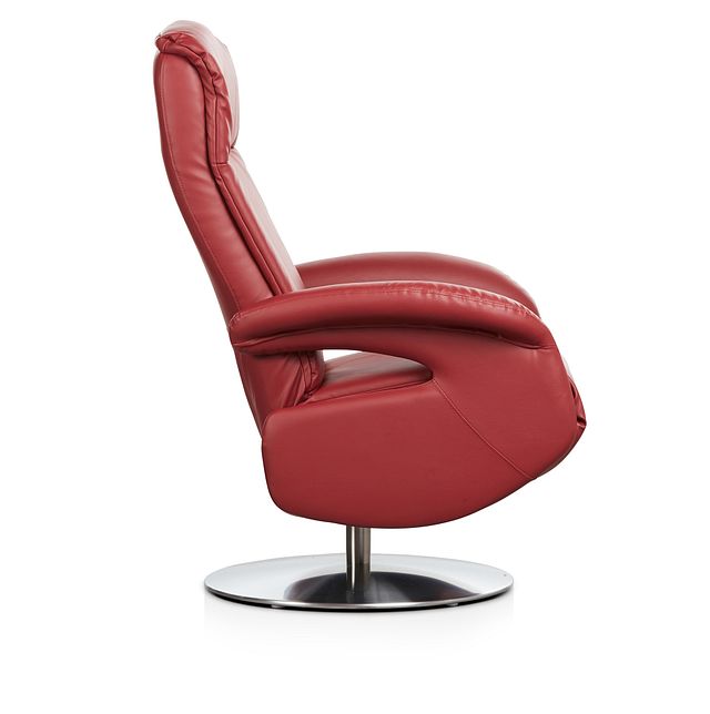 Lewis Red Micro Swivel Recliner