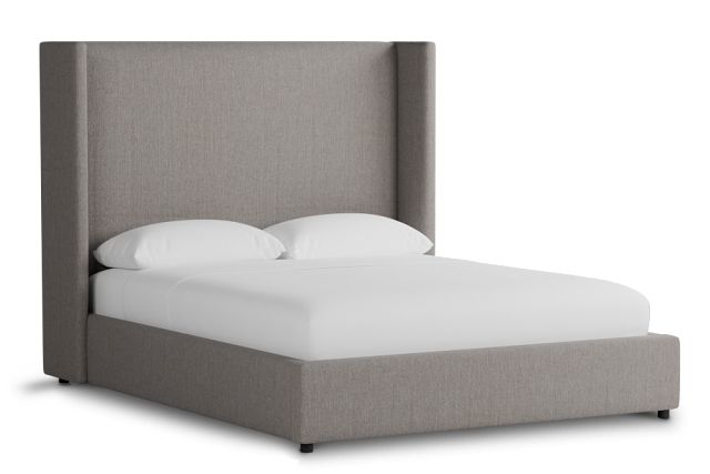 Captiva Peyton Gray 60" Upholstered Shelter Bed