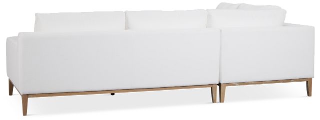 Corinne White Fabric Left Bumper Sectional