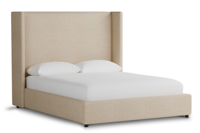 Captiva Sutton Beige 60" Upholstered Shelter Bed