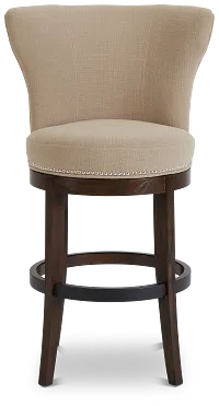 Cayden Taupe Fabric 30" Swivel Barstool