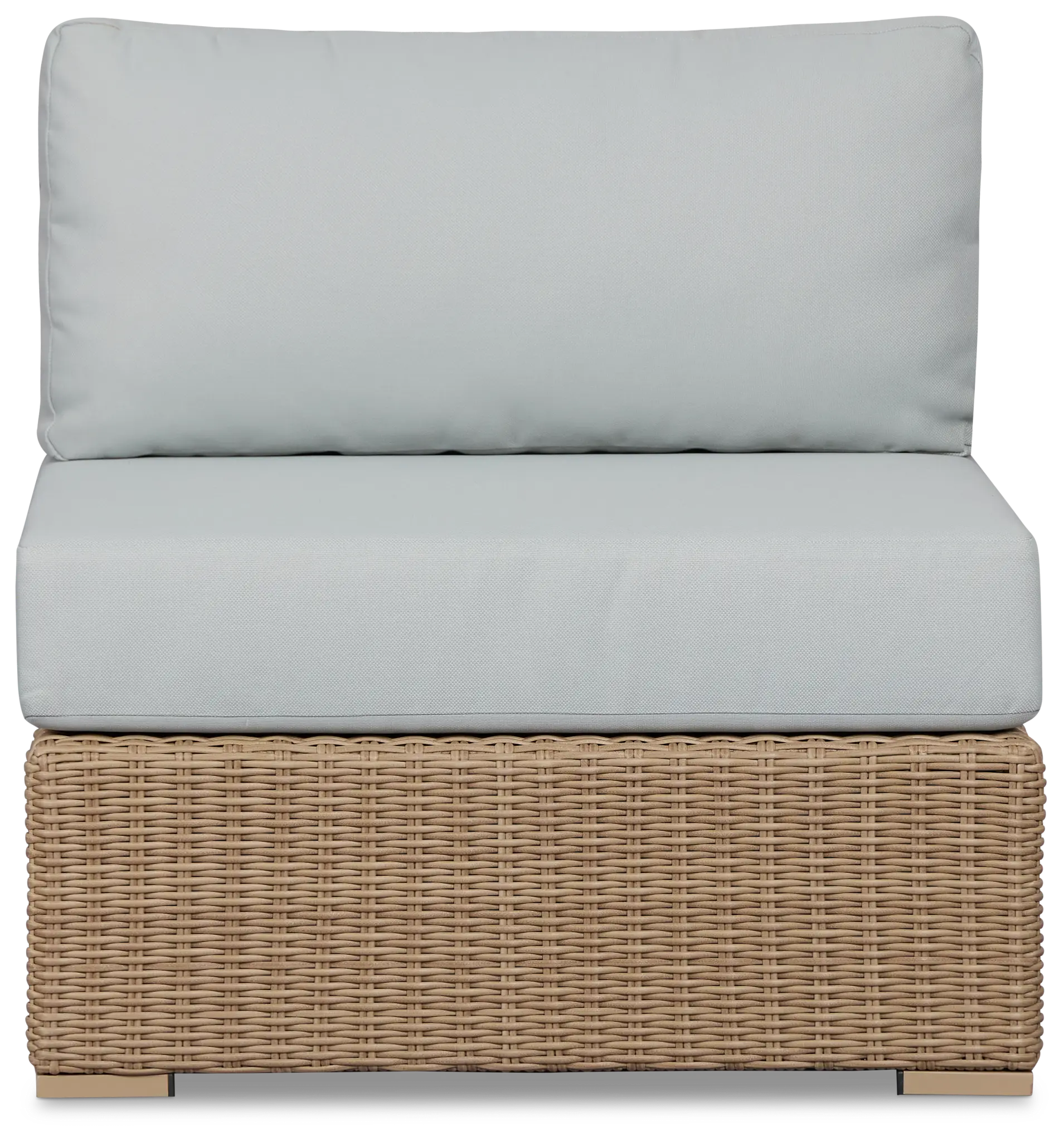 Montecito Light Tone Armless Chair With Light Blue Cushions Montecito Light Tone Armless Chair With Light Blue Cushions