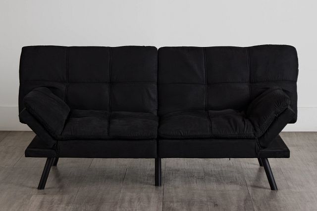 Bowie Black Micro Sofa Futon