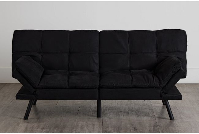 Bowie Black Micro Sofa Futon