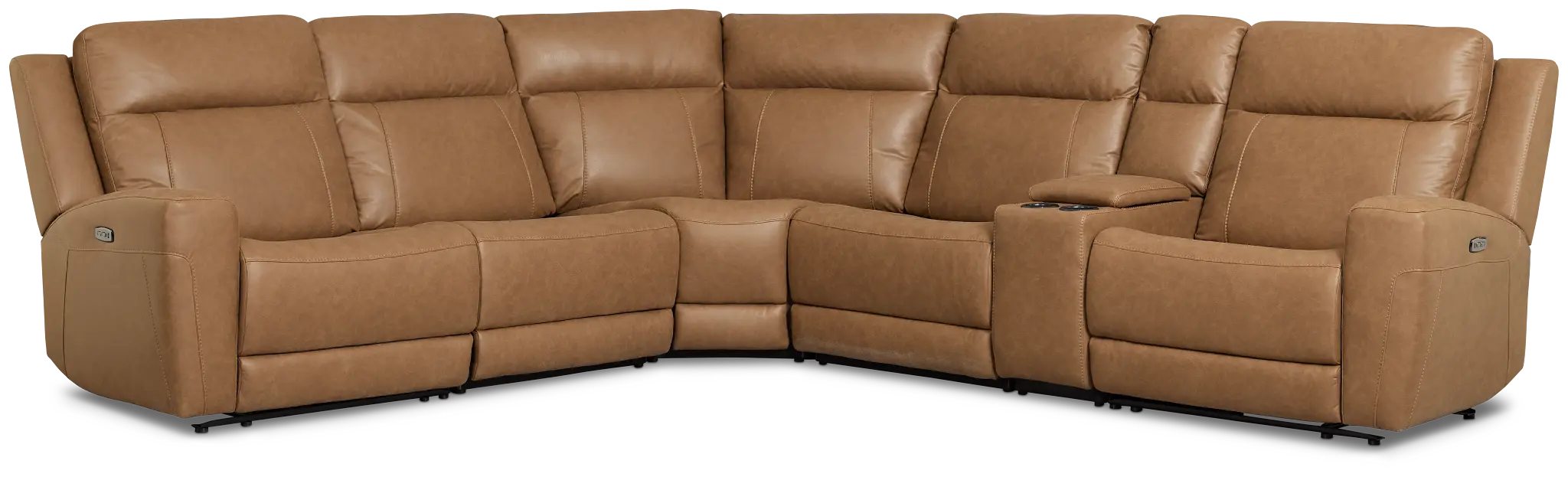 Colton Brown Micro Medium Dual Power 2-arm Reclining Sectional Colton Brown Micro Medium Dual Power 2-arm Reclining Sectional