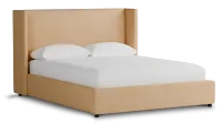 Captiva Merino Taupe 48" Upholstered Shelter Bed