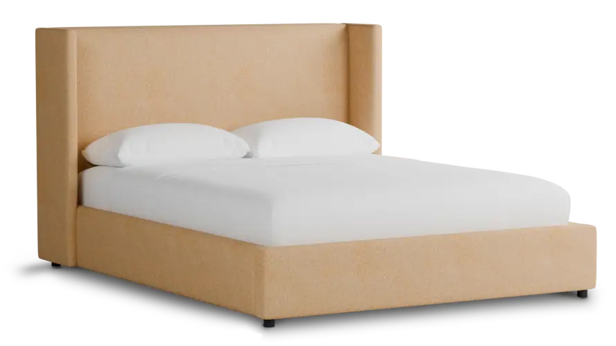 Captiva Merino Taupe 48" Upholstered Shelter Bed Captiva Merino Taupe 48" Upholstered Shelter Bed