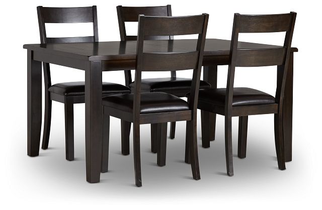 Navarro Dark Tone Rect Table & 4 Chairs