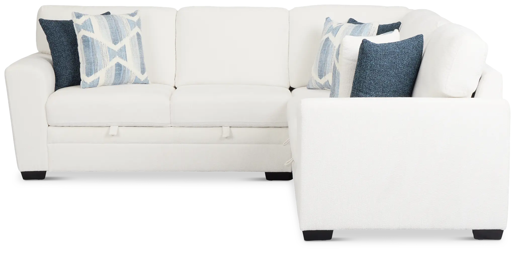 Everly White Fabric Small 2-arm Storage Sectional Everly White Fabric Small 2-arm Storage Sectional