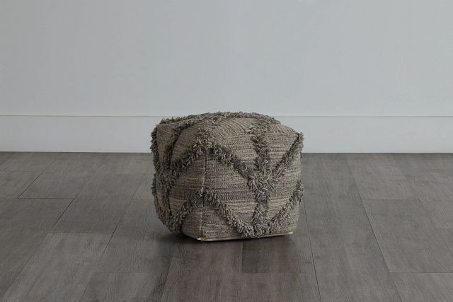 Olfen Gray Large Accent Pouf