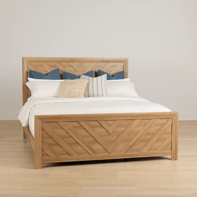 Delray Light Tone Panel Bed
