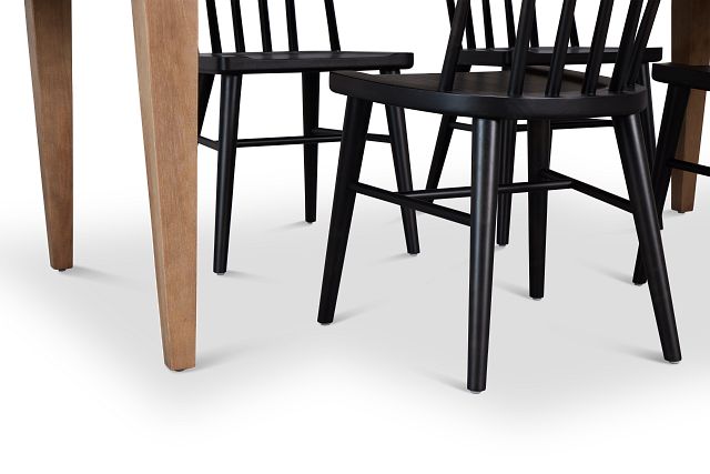 Provo Mid Tone Rect Table & 4 Wood Chairs