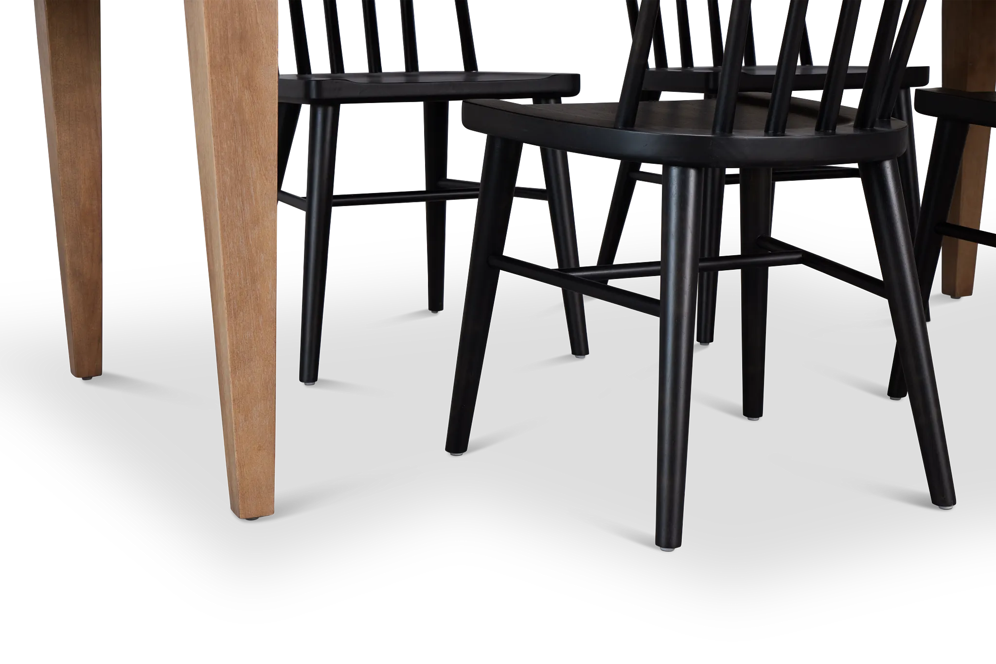 Provo Mid Tone Rect Table & 4 Wood Chairs