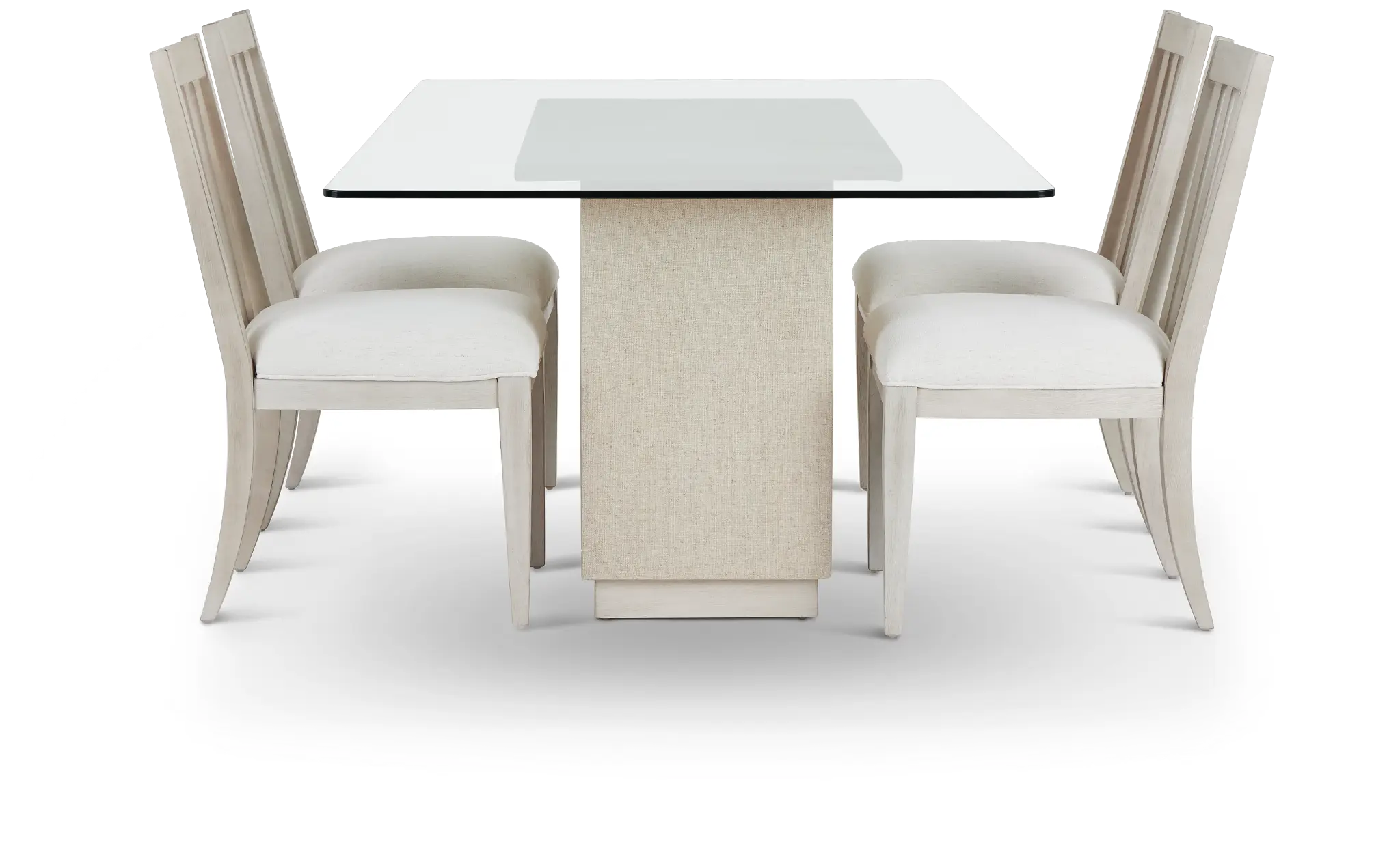 Marseilles Glass Rect Table & 4 Slat Chairs Marseilles Glass Rect Table & 4 Slat Chairs